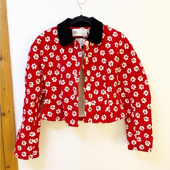 New Tory Burch Flower Stencil Bouclé Jacket - Picture 14 of 15